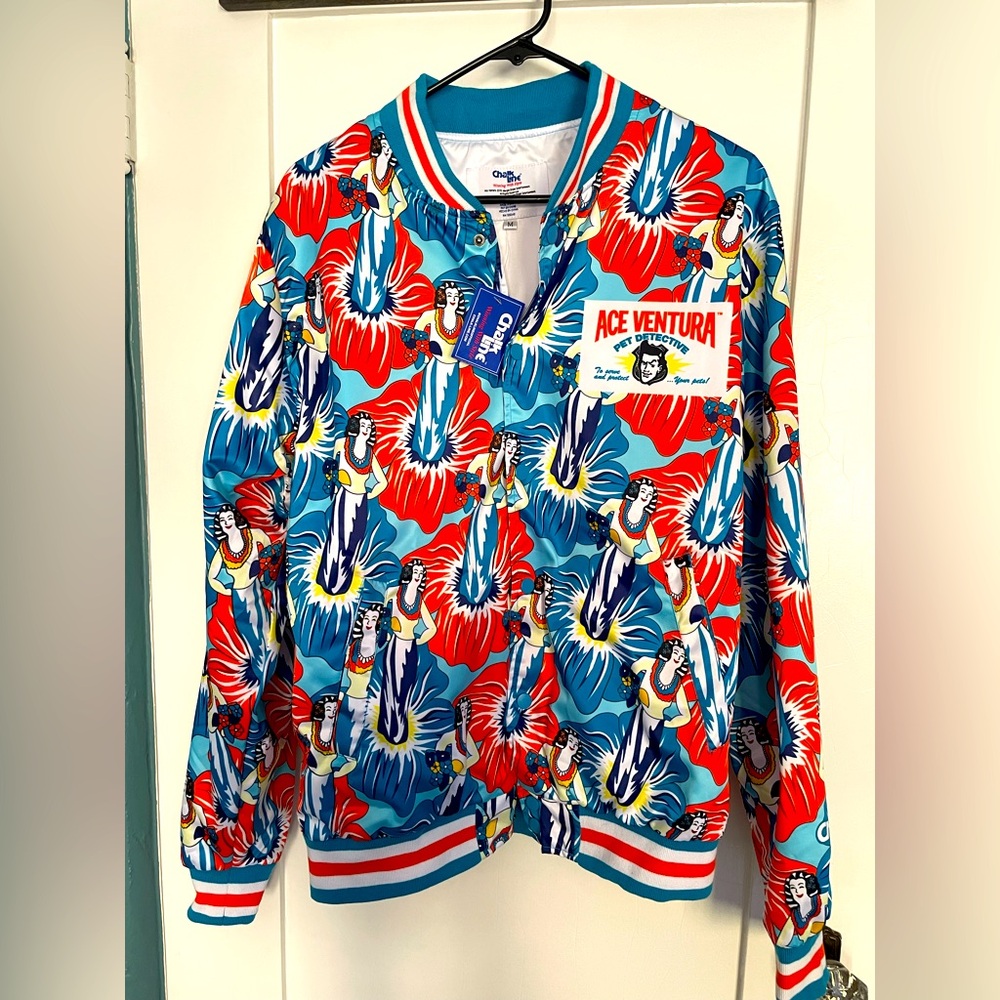 Chalk Line Ace Ventura Pet Detective NWT Satin Bomber Jacket Men’s Medium
